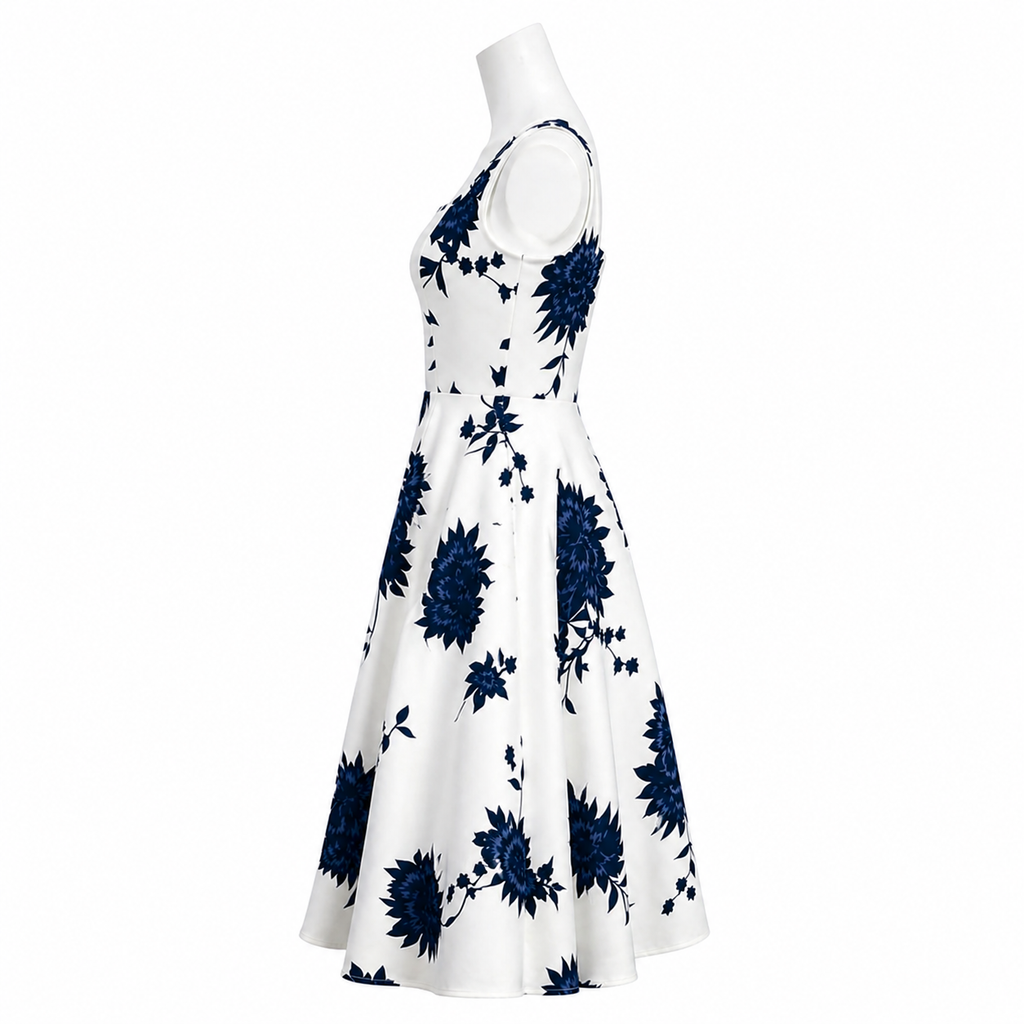Midnight Bloom A-Line Dress