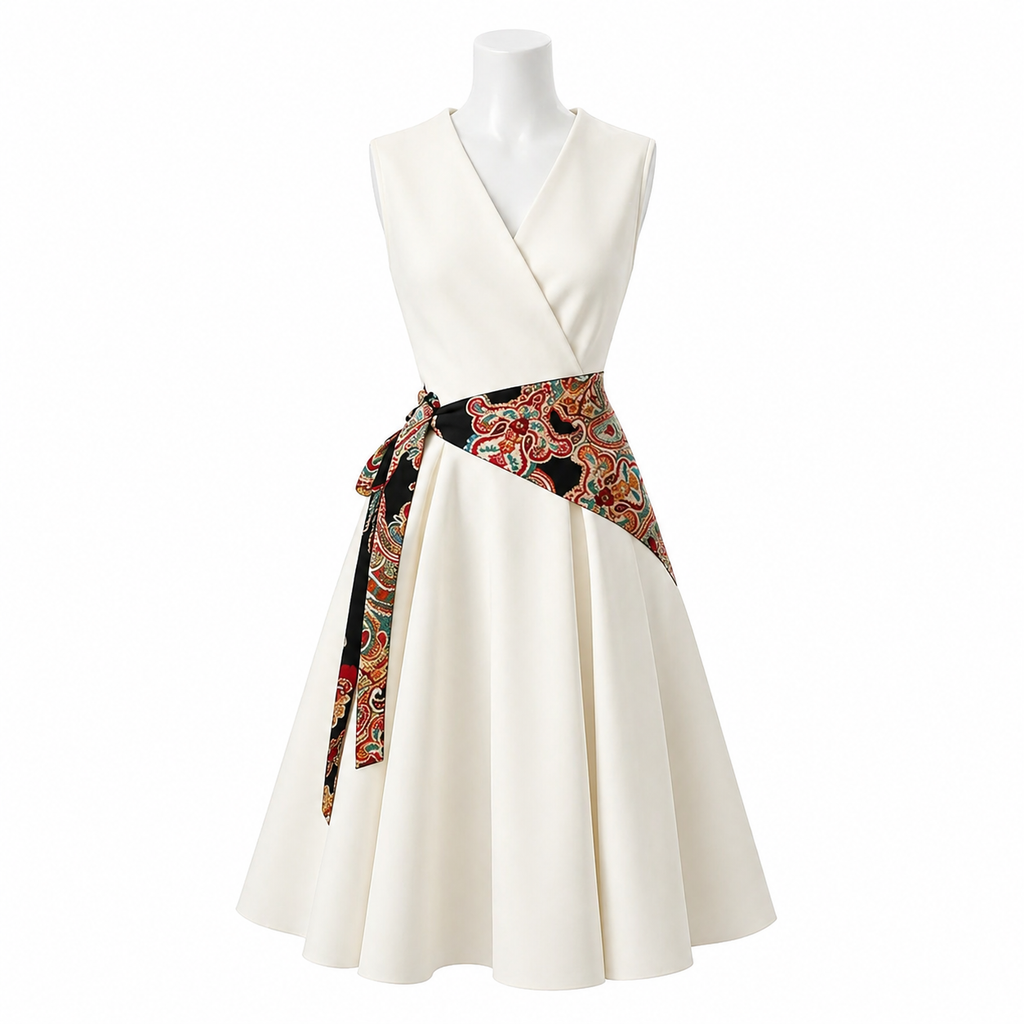 Ivory Élan Wrap Dress