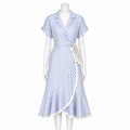 Azure Riviera Wrap Midi Dress