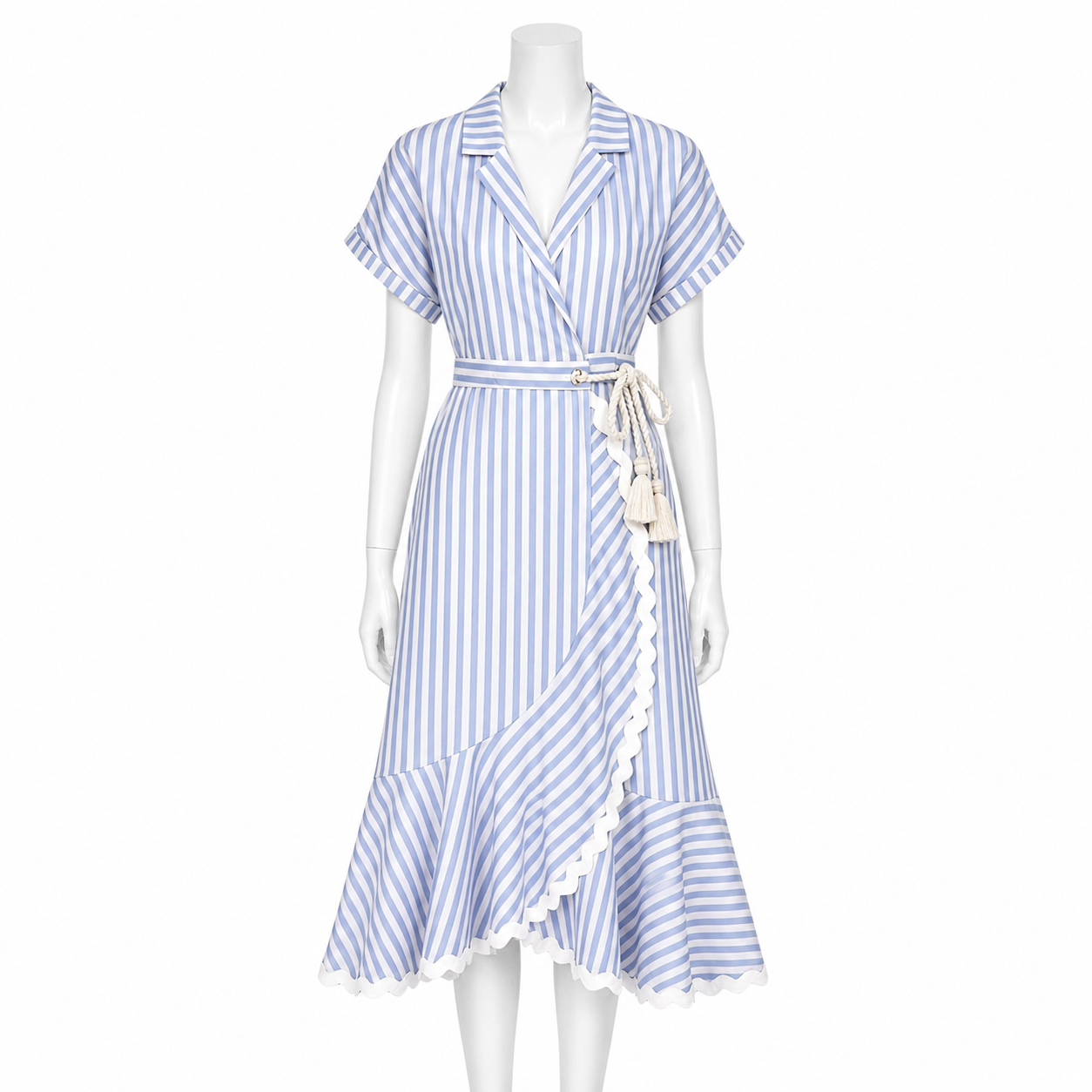 Azure Riviera Wrap Midi Dress